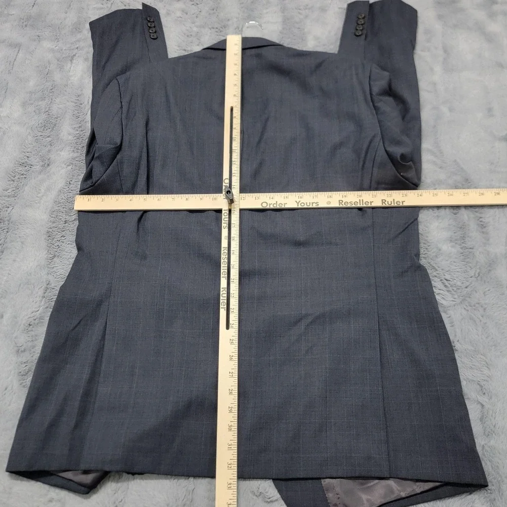 Lauren Ralph Lauren Suit Jacket Mens 48R Gray Check Wool Slim Fit 2 Button Notch